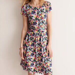 Boden Amelie Jersey Dress Multi Paintbox Ditsy Floral Size 12 R